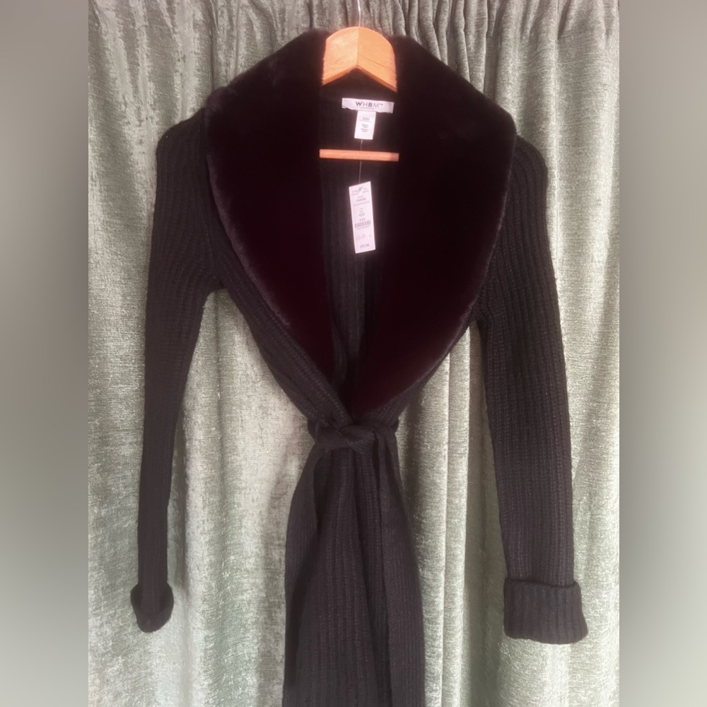 NWT Faux Fur Coatigan